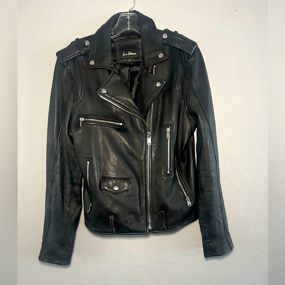Sam Edelman Black Lambskin Leather Motorcycle Jacket - Sz. L